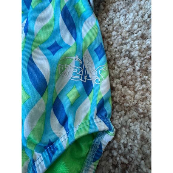 DOLFIN UGLY , UGLIES; Women’s swimsuit size 32. Green & Blue pattern - Picture 5 of 9